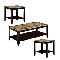 Algopix Similar Product 17 - Benzara Brown Wood and Faux Marble
