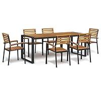 Algopix Similar Product 8 - ANYCHOLE 7 Piece Patio Dining Set Solid