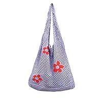 Algopix Similar Product 12 - Cute Crochet Tote Bag Mesh Beach Bag