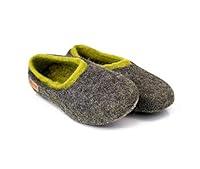Algopix Similar Product 1 - Gray Felted Wool Slippers For Men with