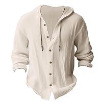 Algopix Similar Product 10 - Cotton Linen Pullover Hoodies for Men