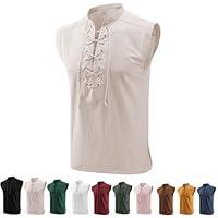 Algopix Similar Product 11 - Mens Cotton Linen Tank Top Shirts