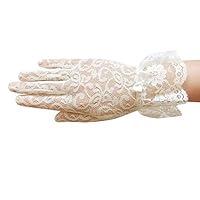 Algopix Similar Product 14 - ZAZA BRIDAL Stretch floral lace gloves