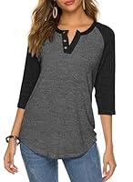 Algopix Similar Product 4 - HOCOSIT Womens Raglan V Neck Summer