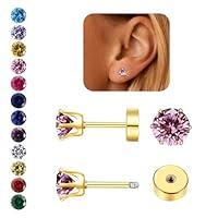 Algopix Similar Product 13 - Hypoallergenic Birthstone Stud Earrings