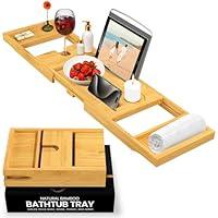 Algopix Similar Product 2 - Bathtub Tray Caddy  Premium Bamboo