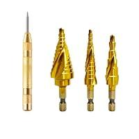 Algopix Similar Product 1 - CORTOOL Titanium HSS Step Drill Bit Set