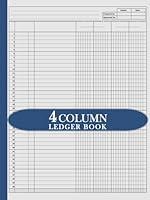 Algopix Similar Product 12 - 4 Column Ledger Book Four Columnar