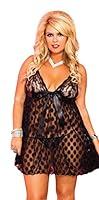 Algopix Similar Product 1 - Music Legs Womens Plus Mesh Polka Dot