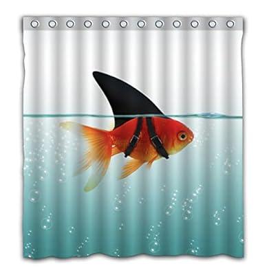 Best Deal for Fatbon Custom Funny Shark Fish Shower Curtain with Hooks