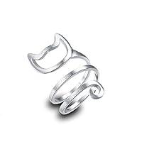 Algopix Similar Product 20 - Lethez Cute Cat Wrap Rings Adjustable