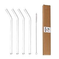 Algopix Similar Product 12 - Glass Straws Clear Bent 9 inches x 10