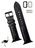 Algopix Similar Product 10 - Black Ostrich Leather Band Compatible