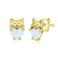 Algopix Similar Product 5 - Opal Earrings 14k Solid Yellow Gold