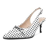 Algopix Similar Product 9 - YODEKS Slingback Kitten Heels for Women