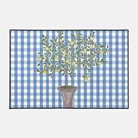 Algopix Similar Product 10 - Hand Painted Blue Lemon Tree Doormat