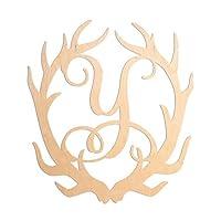 Algopix Similar Product 16 - UNFINISHEDWOODCO Antler Monogram Y