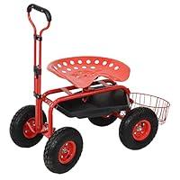 Algopix Similar Product 19 - Sunnydaze Garden Seat with Wheels 