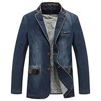 Algopix Similar Product 6 - SWJGLITTR Mens Denim Blazer Sport Coat