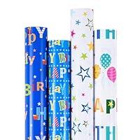 Algopix Similar Product 3 - PlandRichW Birthday Wrapping Paper 4