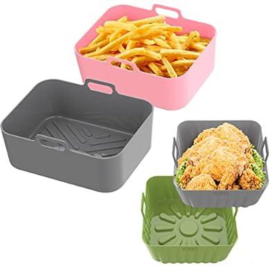 9Inch 2-Pack Square Silicone Air Fryer Liners for 6QT to 9QT