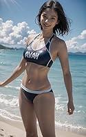 Algopix Similar Product 6 - Girl in athletic bikini on the beach