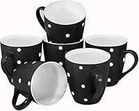 Algopix Similar Product 7 - Bruntmor 16 Oz Polka Dot Coffee Mug Set