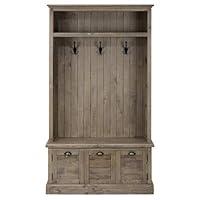 Algopix Similar Product 1 - Benjara Benzara Wooden Hall Tree with