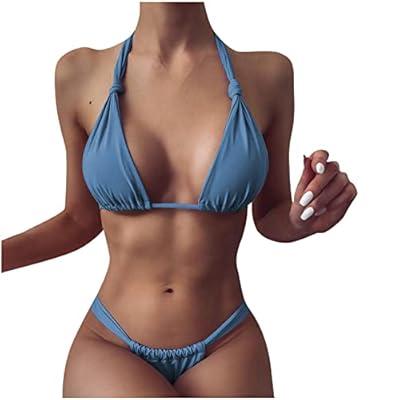 Sexy Women 2Piece Bikini Micro Thongs Set Bandage Swimsuit Beachwear  Swimwear