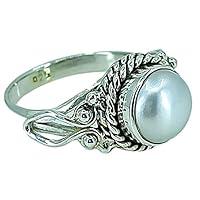 Algopix Similar Product 3 - Navya Craft Pearl Ring 925 Sterling