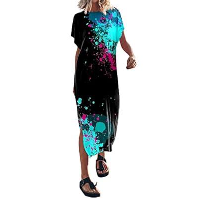 Best Deal for Women's Summer T Shirt Maxi Dress Batwing Sleeve,Womans