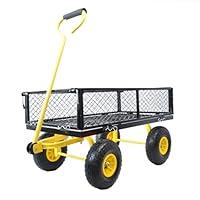 Algopix Similar Product 19 - Black Metal Garden Cart Convenient and