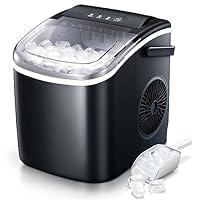 Sweetcrispy Countertop Ice Maker Machine Portable Self-Cleaning with Ice  Scoop, Basket and Handle, 6 Mins/9 Pcs, 26.5lbs/24Hrs, 2 Sizes of Bullet  Ice