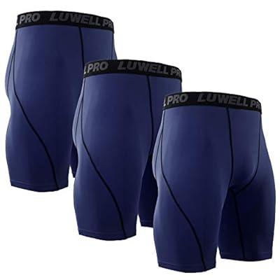 Best Deal for LUWELL PRO 3 Pack Compression Shorts Mens Quick Dry