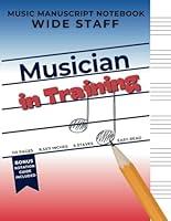 Algopix Similar Product 17 - Music Manuscript Notebook Wide Staff