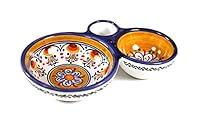 Algopix Similar Product 3 - Blue and Yellow Ceramic Olive Dish by