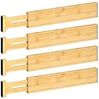 Algopix Similar Product 6 - Drawer Divider 4 PCS Bamboo Drawer