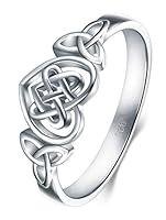 Algopix Similar Product 18 - BORUO 925 Sterling Silver Ring Celtic