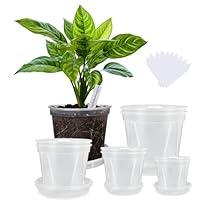 Algopix Similar Product 8 - YALIOURS Clear Nursery Pots for Plants