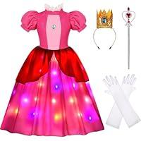 Algopix Similar Product 13 - BAURGHOP Peach Costume for Girls LED