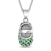 Algopix Similar Product 13 - Cubic Zirconia Green CZ Baby Shoe Charm