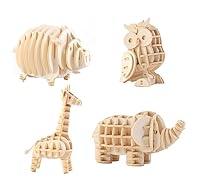 Algopix Similar Product 20 - RVPECHWJ 3D Wooden Puzzles  Animal Toy