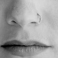 Algopix Similar Product 7 - Silver Nose Ring Unique Indian Nose