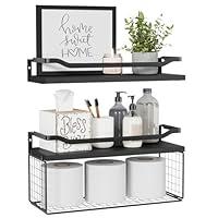 Algopix Similar Product 12 - WOPITUES Floating Shelves with Wire