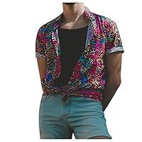 Algopix Similar Product 2 - Mens Hawaiian Shirt Printed Linen