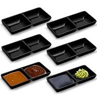 Algopix Similar Product 11 - Gejoy 6 Pcs Dual Dipping Sauce Bowls