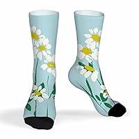 Algopix Similar Product 3 - Pehede Mens Socks Daisy Flower Funny