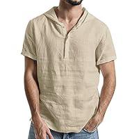 Algopix Similar Product 18 - Kiasebu Mens Cotton Linen T Shirt