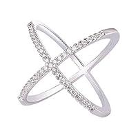 Algopix Similar Product 8 - U7 Platinum Plated Pave CZ X Criss