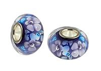 Algopix Similar Product 10 - JM Set of 2 Handmade Purple Murano